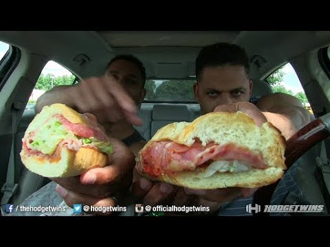 Eating Quiznos Classic Itailian Sandwich @hodgetwins