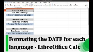 Formating the DATE for each language - LibreOffice Calc