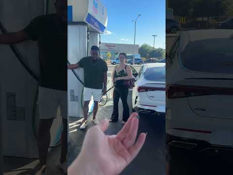 She stole the gas pump out of his car