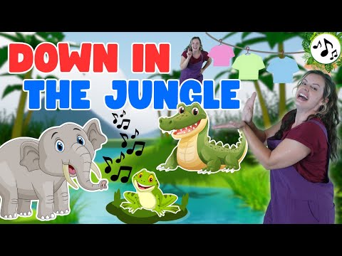Down in the Jungle Song! Nursery Rhymes & Songs for Children | Learn Animals | Wild Animals for Kids
