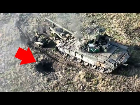 T-72B3 With KMT-7 Demining Equipment Destroy By Mine