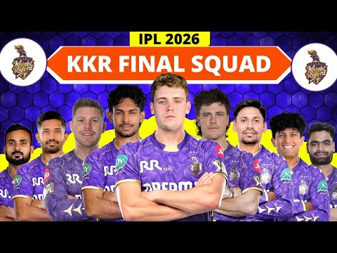 IPL 2026 - Kolkata Knight Riders Full & Final Squad | KKR Team 2026 Players List | KKR 2026 Squad
