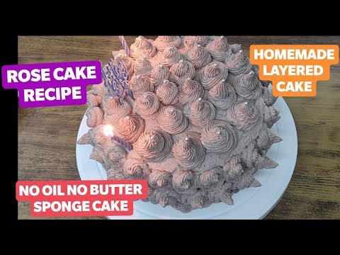 EASY BIRTHDAY CAKE || LAYERED ROSE CAKE || WITH ALL TIPS &TRICKS || By manmits kitchen