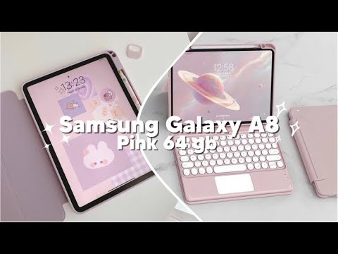 ⋆𐙚₊˚⊹aesthetic unboxing samsung galaxy a8 pink gold 64gb wifi 2023 + accessories -`♡´-