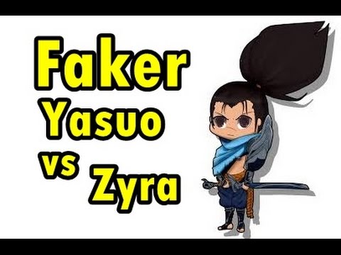 LOL Pro - Faker Yasuo vs Zyra - Korea SoloQ - Highlights