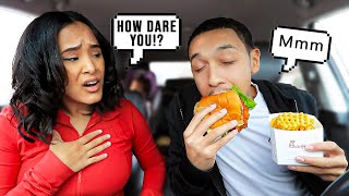 EATING MY PREGNANT WIFE’S FOOD IN FRONT OF HER! *SHE LOSES IT*