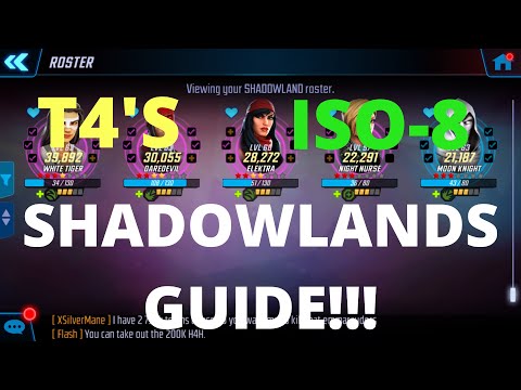 ShadowLands Guide, T4's, Iso-8 Recommendations, Everything ShadowLands - Marvel Strike Force