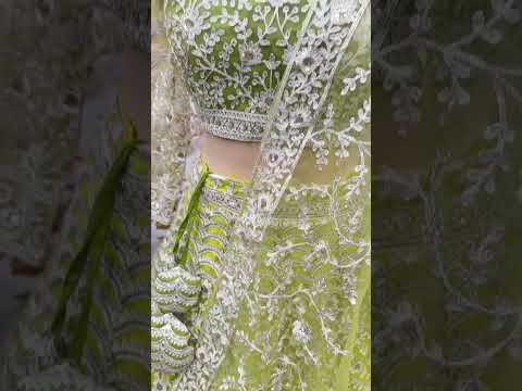 Vardan Ethnic Vibrant Lime Green Net Designer Wedding Lehenga – product video thumbnail