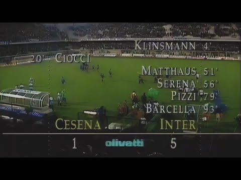 Cesena-Inter 1:5, 1990/91 - Sky Sports (eng) sintesi