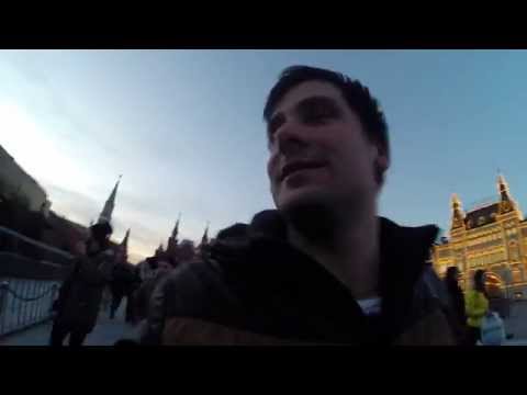 Thomas Newson & Efim Kerbut walking on Red Square