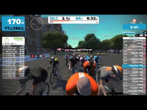 Zwift Tues 10/27/15 ODZ group ride/race session at Richmond, VA