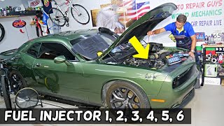 DODGE CHALLENGER  WHERE IS FUEL INJECTOR CYLINDER 1 2 3 4 5 6