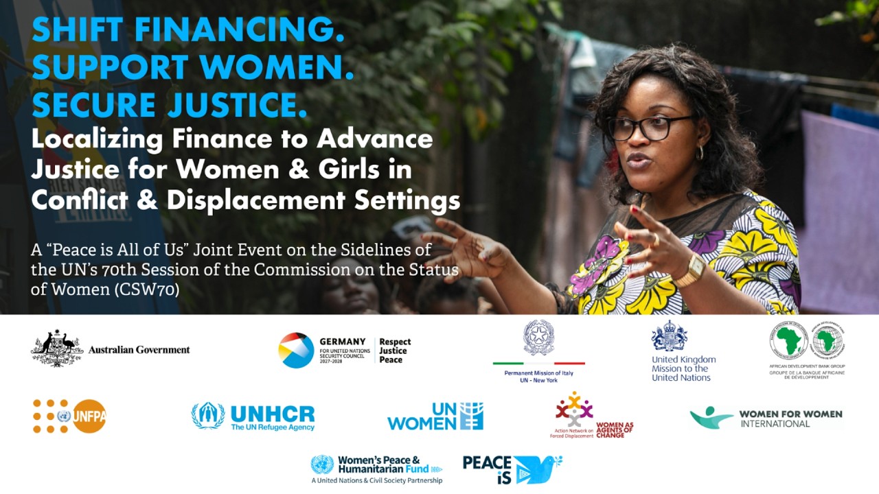 Shift Financing. Support Women. Secure Justice.