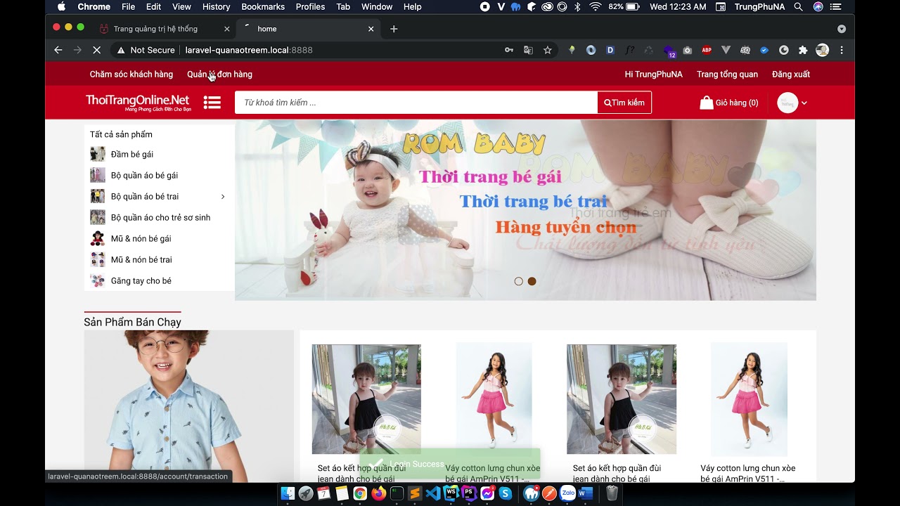 Support đồ án - Đồ án tốt nghiệp - Website quần áo trẻ em laravel P2
