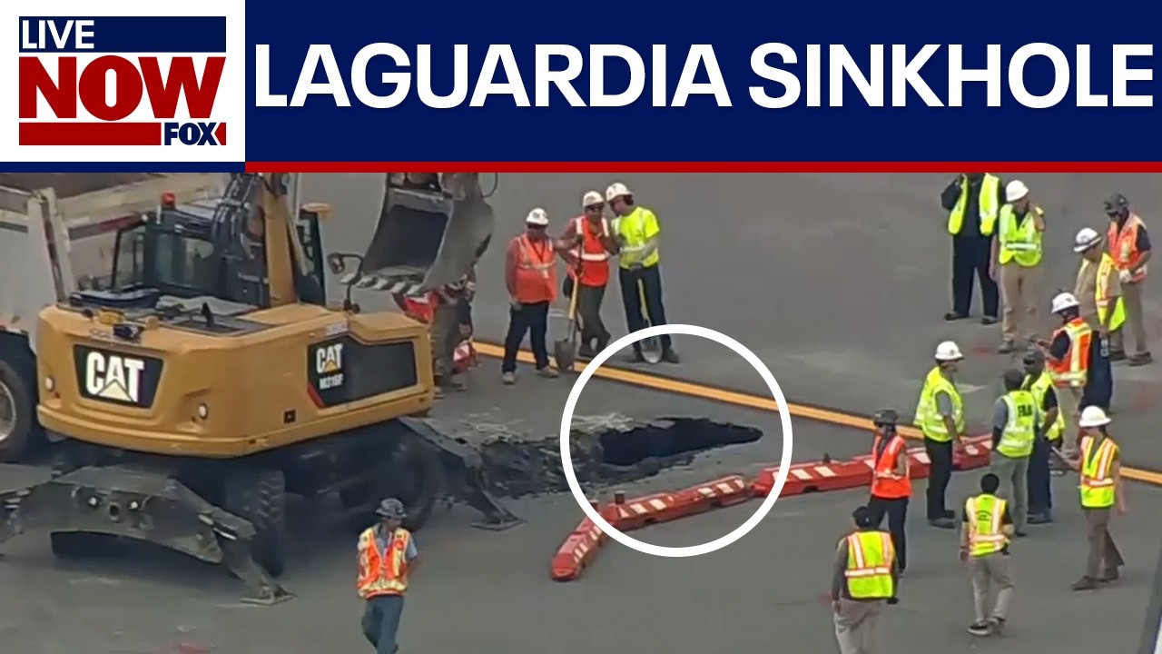 Airport sinkhole causes delays and cancellations at New York's LaGuardia