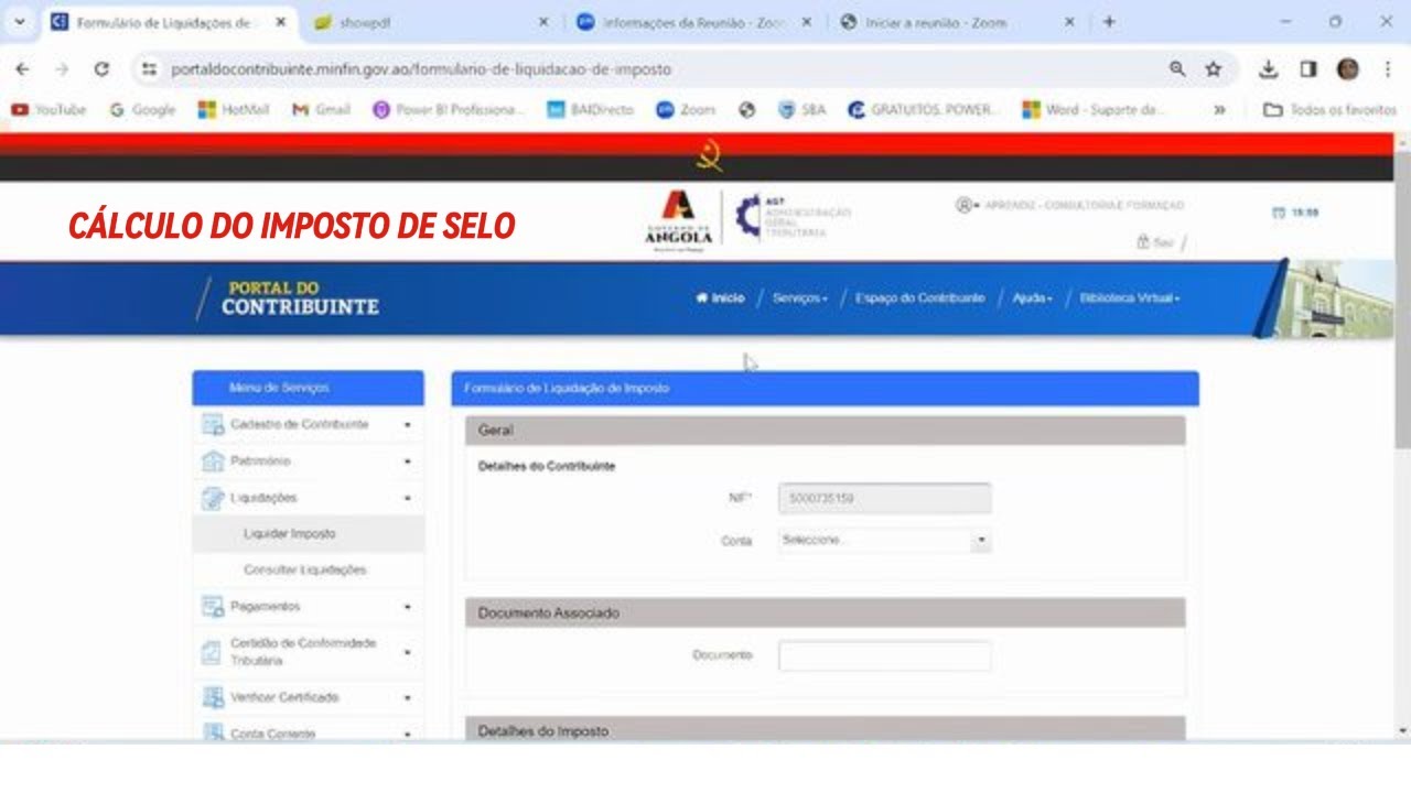 Como Calcular o Imposto de Selo Portal do Contribuinte AGT