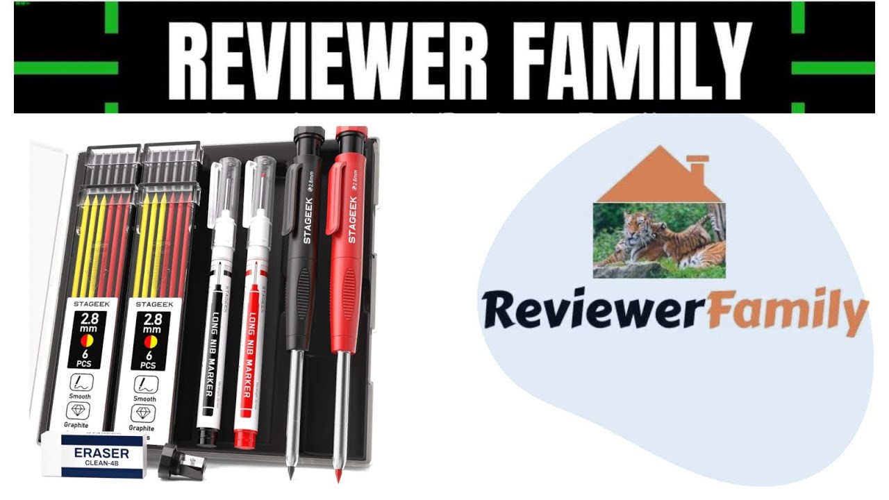 Carpenter Pencils Set with Sharpener, Heavy Duty Woodworking Tools