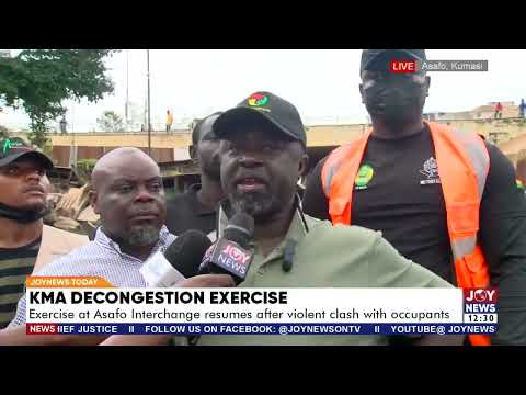KMA decongestion exercise at Asafo interchange resumes after violent clash with occupants