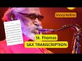 St. Thomas - Sonny Rollins Tenor Sax Solo TRANSCRIPTION