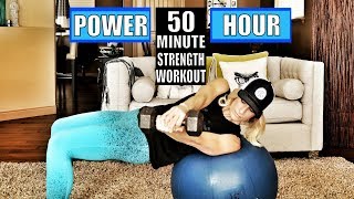 50 Minute Total Body Strength Workout With Weights | Weight Strength Training For Women