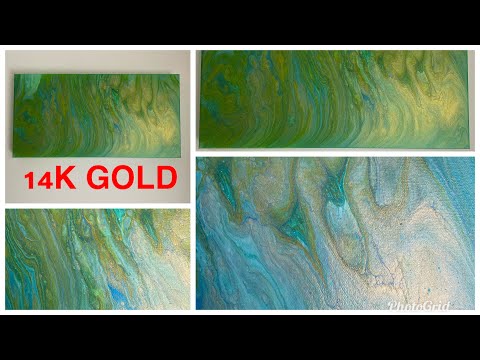 #131- Fluid Art tutorial Metallic gold using extreme sheen 24k gold / Acrylic Pouring