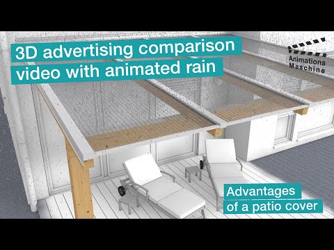 3D advertising comparison video with animated rain
