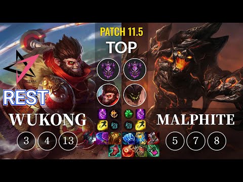 JT Rest Wukong vs Malphite Top - KR Patch 11.5