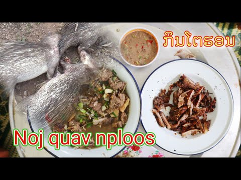 Noj nqaij quav iab nploos/ແກງຂົມ+ປີ້ງຫນັງໂຕຮອນ