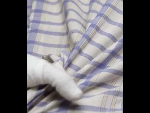 Check Blue & White Pure Cotton 90 GSM Handwoven Fabric — video