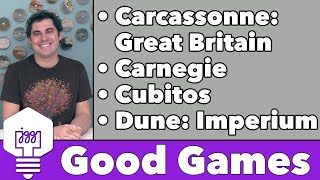 Good Games - Dune: Imperium, Carnegie, Cubitos, Carcassonne: Great Britain