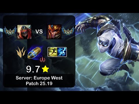 Zed Jungle vs Jarvan IV - EUW Challenger - Patch 25.19