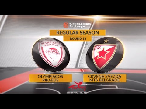 EuroLeague Highlights RS Round 13: Olympiacos Piraeus 73-65 Crvena Zvezda mts Belgrade