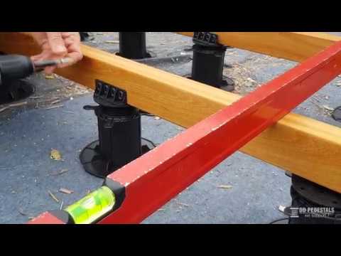 Adjustable pedestals for decking wood and WPC / Wsporniki pod legary tarasowe