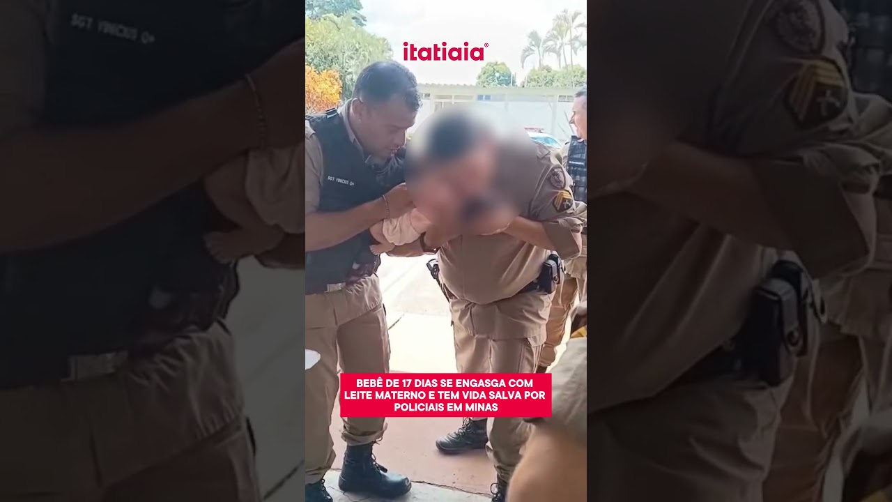 BEBÊ DE 17 DIAS SE ENGASGA COM LEITE MATERNO E É SALVA POR POLICIAIS EM MINAS