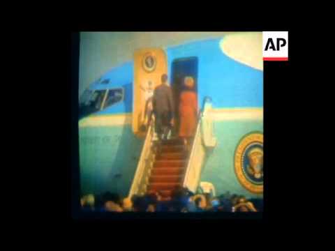 SYND 28-2-72 NIXON AND WIFE LEAVE SHANGHAI AT THE END OF CHINESE VISIT