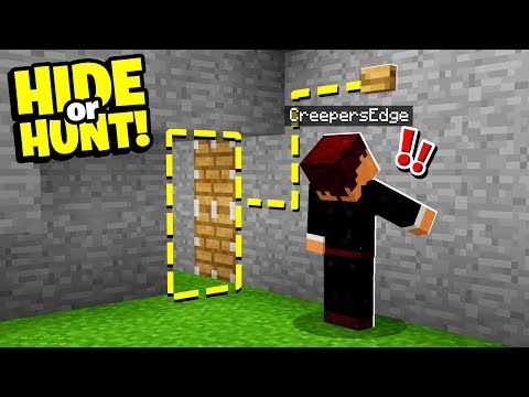 accidentally found a SECRET Minecraft Redstone DOOR entrance! - Hide Or Hunt #2