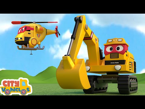 Super Boat rescue animal which fall into river, and build new bridge -Excavator,Bulldozer for kids.