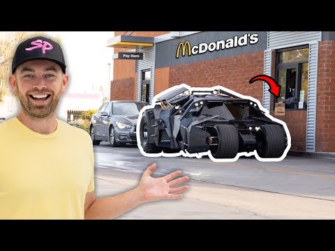 Taking the Batman Tumbler to McDonalds.