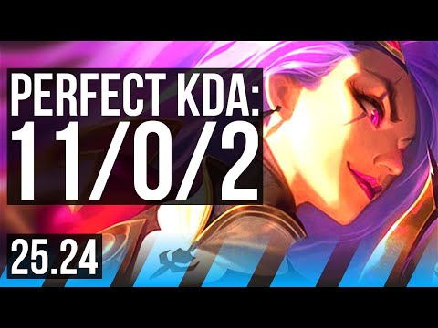 KATARINA vs AKALI (MID) | Perfect KDA: 11/0/2 | KR Master | 25.24