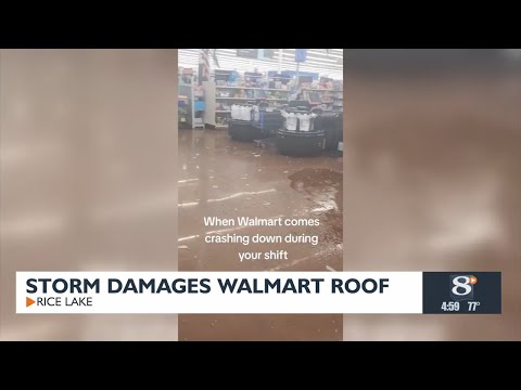 Storm Damages Walmart Roof Rice Lake