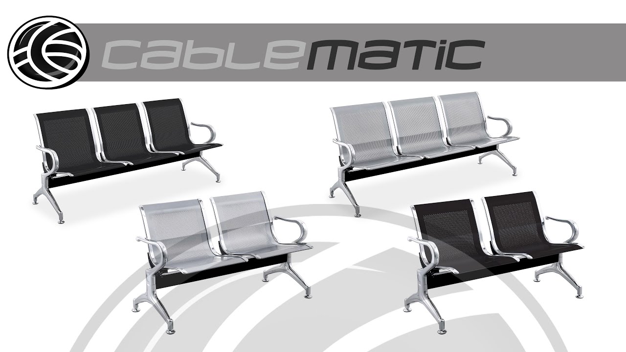 Bancada para sala de espera con sillas ergonómicas distribuido por CABLEMATIC ®