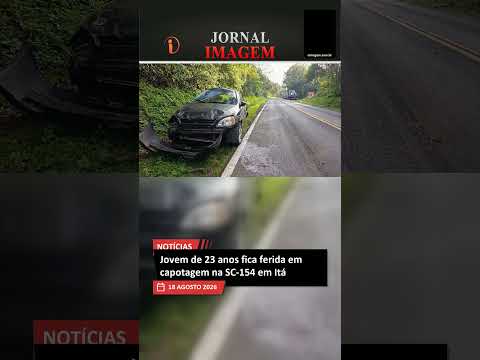 Jovem de 23 anos fica ferida em capotagem na SC-154 em Itá