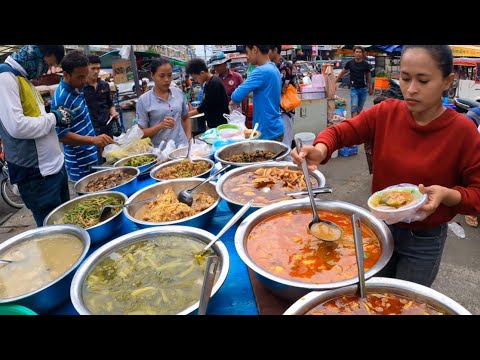 Best Different Various Delicious Khmer Food For Dinner @ Orussey Market - Cambodian Street Food