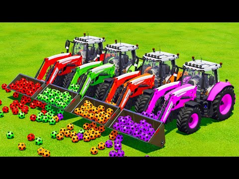 Load And Transport Soccer Balls With Massey Ferguson Tractors - Farming Simulator 22