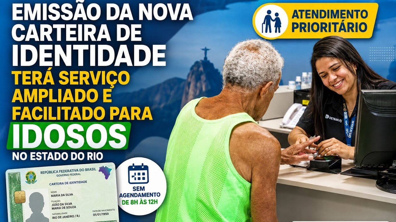 Emissão da nova carteira de identidade terá serviço ampliado e facilitado para idosos no Estado Rio