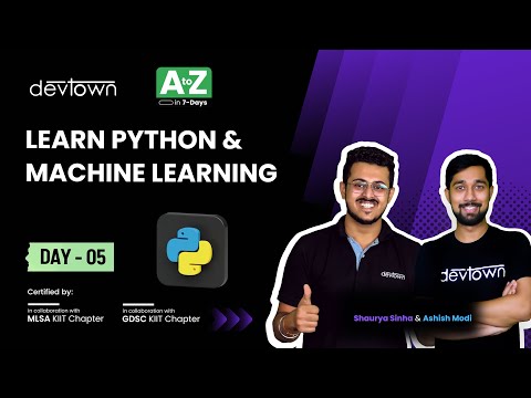 [LIVE] DAY 05 - Learn Python & Machine Learning | COMPLETE in 7 - Days