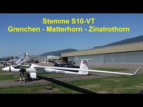 Swiss Alps Gliding: Stemme S10-VT to Mattternhorn and Zinalrothorn