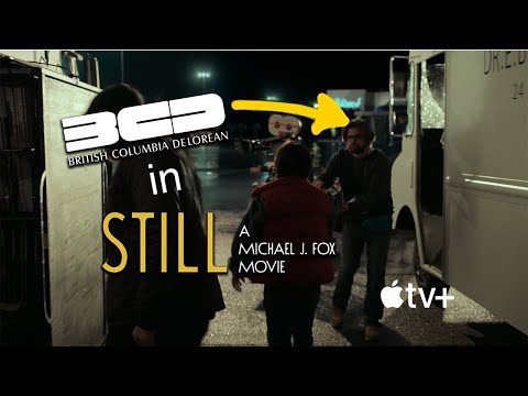 Still: A Michael J. Fox - AppleTV+ - Back To The Future Recreation Sequence with BC DeLorean