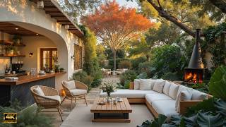 Start A Peaceful Autumn Day With Jazz | Smooth Cafe Jazz In Fresh Garden Ambienc