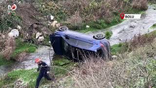 Kontrolden Çıkan Otomobil, Dereye Uçtu 2 Yaralı